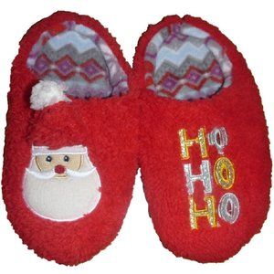Girls Boys PJ Couture Christmas SANTA CLAUS Scuff Slippers Size 11/12 NWT